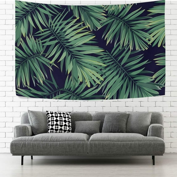 GZHJMY Tapestry Summer Green Tropical Palm Leaves Tapestry Wall Hanging Decorative Wall Blanket Bedding Tapestry for Bedroom Living Room Dorm 60"x51" Gift Decor