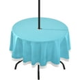 GZHJMY Teal Blue Solid Color Outdoor Round Tablecloth with Umbrella