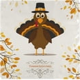 thumbnail image 1 of GZHJMY Thanksgiving Cartoon Turkey and Autumn Leaves Cloth Napkins, Set of 1 20 x 20 Inch Soft Polyester Dinner Napkin for Family, Cocktail, Weddings, Parties, 1 of 5