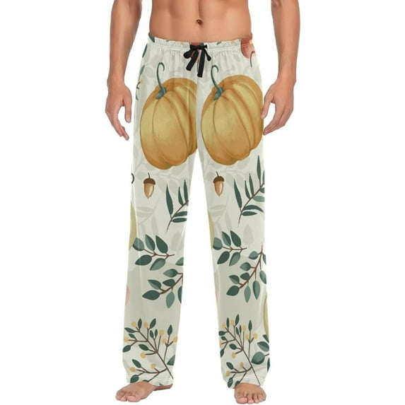 GZHJMY Thanksgiving Day Pumpkin Pajama Pants For Men, Men's Separate Bottoms, Lounge Pants with Pockets, Christmas New Year Birthday Gifts, XX-Large, Christmas New Year Birthday Gifts, XX-Large