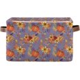 thumbnail image 1 of GZHJMY Thanksgiving Pumpkin Rectangular Storage Bin, Collapsible Toy Storage Bins, Waterproof Canvas Rectangular Storage Bin with Leather Handles for Home Closets,Bedrooms,Kids Toy,Gift Baskets, 1 of 7
