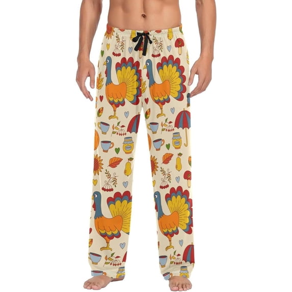 GZHJMY Thanksgiving Turkey Pajama Pants For Men, Men's Separate Bottoms, Lounge Pants with Pockets, Christmas New Year Birthday Gifts, Medium, Christmas New Year Birthday Gifts, Medium