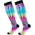thumbnail image 1 of GZHJMY Tie Dye Compression Socks, Women Men Long Stocking (20-30mmHg), Travel Knee High Stockings for Athletic Sports,Running,Cycling,Nursing, 1 of 7