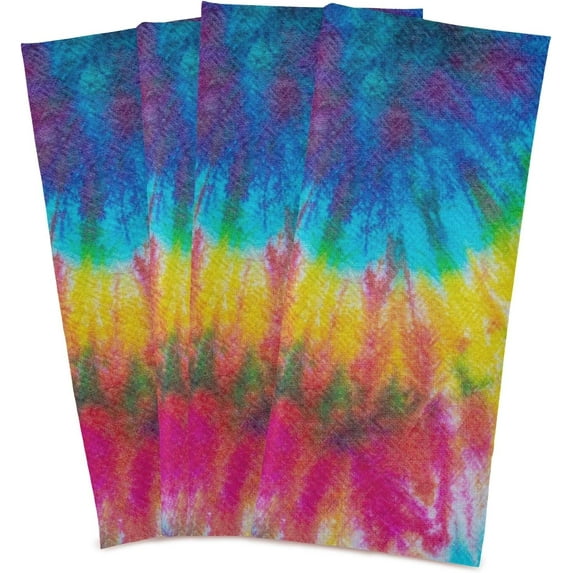 GZHJMY Tie Dye Kitchen Dish Towels Set of 4,Dishcloths,Absorbent Soft Towels Hand Towels, Tea Towels,18" x 28"