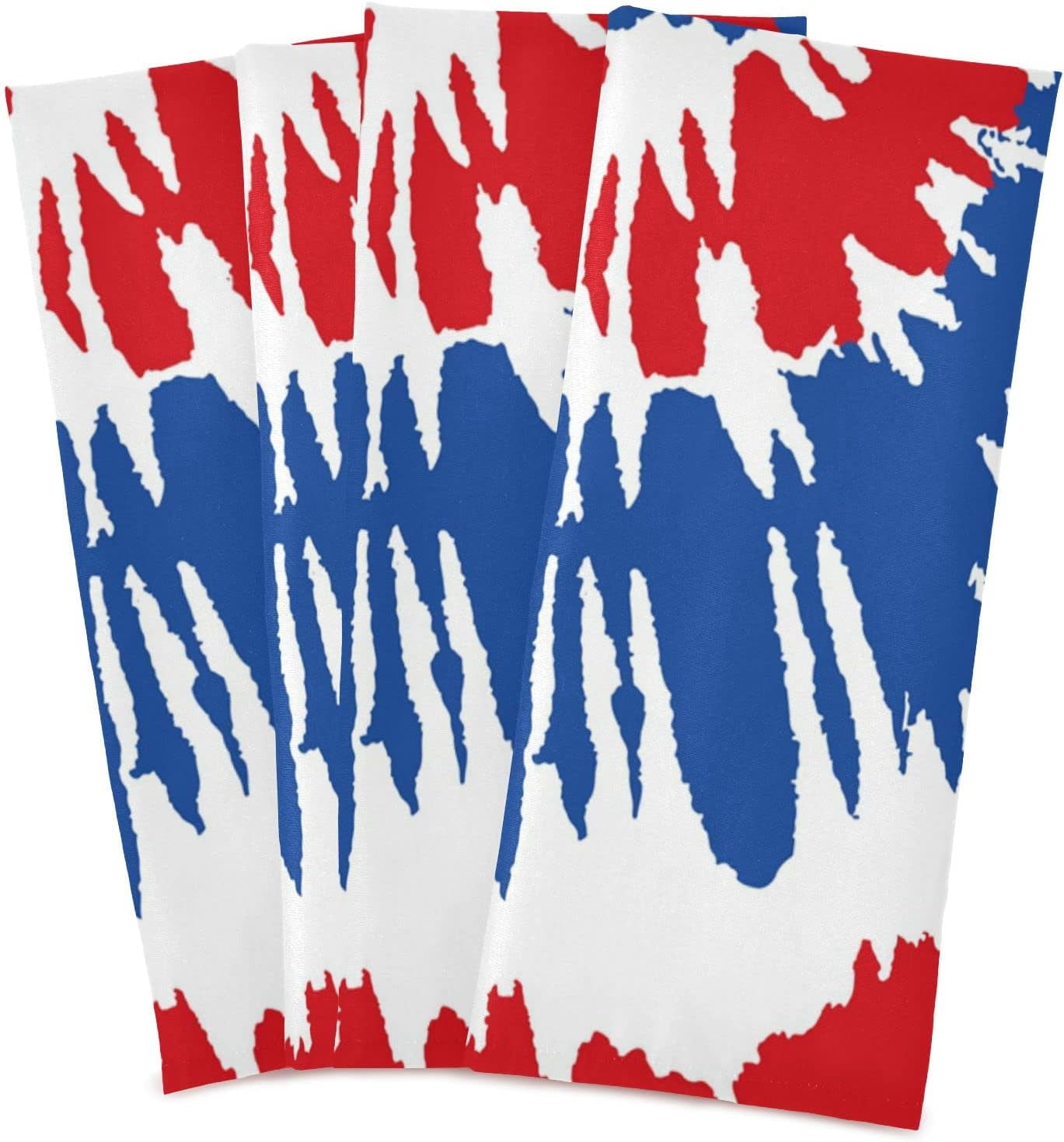 GZHJMY Tie Dye Red White Blue Kitchen Towels Set of 4 Dishcloths Hand ...
