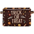 thumbnail image 1 of GZHJMY Trick Or Treat Storage Bin Collapsible with Handle, 1PCS Rectangle Waterproof Basket for Storage Cube Closet Organizer for Toy Nursery Book Office Shelf Bathroom, 1 of 7