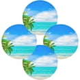 thumbnail image 1 of GZHJMY Tropical Beach with Palm Leave Round Placemats for Dining Table, Non-Slip Heat-Resistant Table Mats Set of 4 Washable Table Mats for Kitchen Dining Table Decoration, 1 of 6