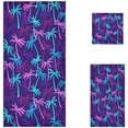 thumbnail image 1 of GZHJMY Tropical Coconut Palm Trees Pattern Soft Decorative Set of 3 Towels, 1 Bath Towel+1 Hand Towel+1 Washcloth, Multipurpose for Bathroom, Hotel, Gym, Spa and Beach, 1 of 5