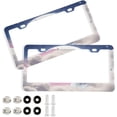 thumbnail image 1 of GZHJMY Unicorn Clouds License Plate Frames 2PCS Car License Plate Holder with Screw Parts Cover Set Automotive Car Accessories Decor for Universal US Vehicles, 1 of 7