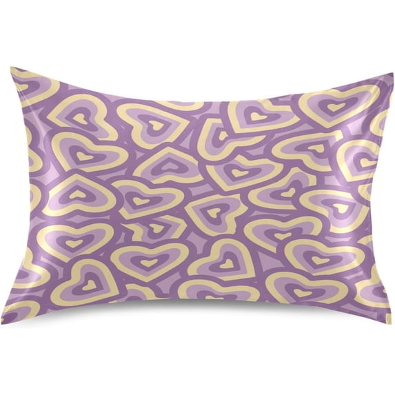GZHJMY Valentine Heart Satin Pillowcases for Hair and Skin Soft Like Silk Pillowcase, Satin Cooling Pillow Cases with Envelope Closure, Comfortable and Breathable, 20" x 26" Home Decor