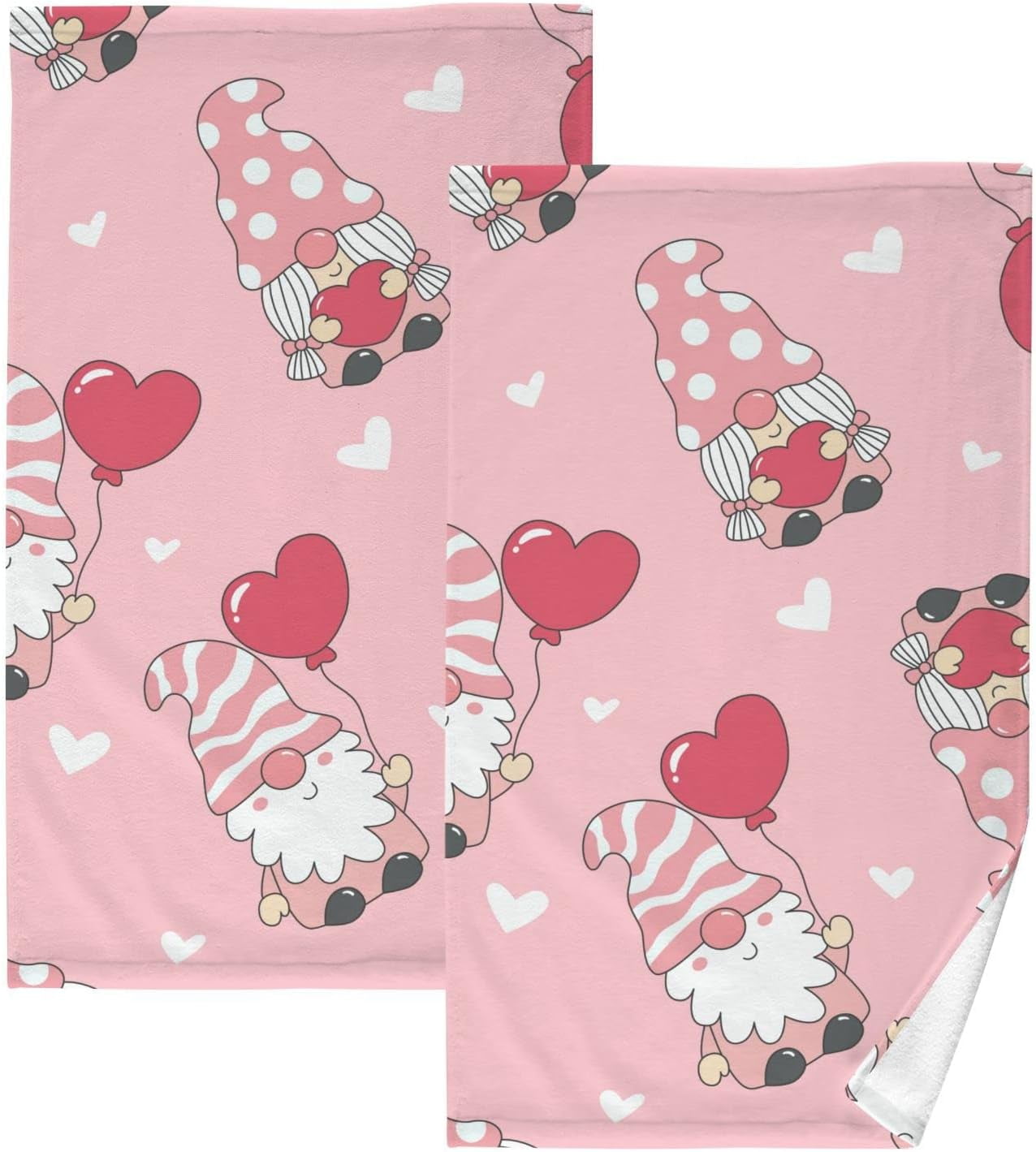 GZHJMY Valentine's Day Cotton Hand Towels, 2 Pack Absorbent Bath Towel ...