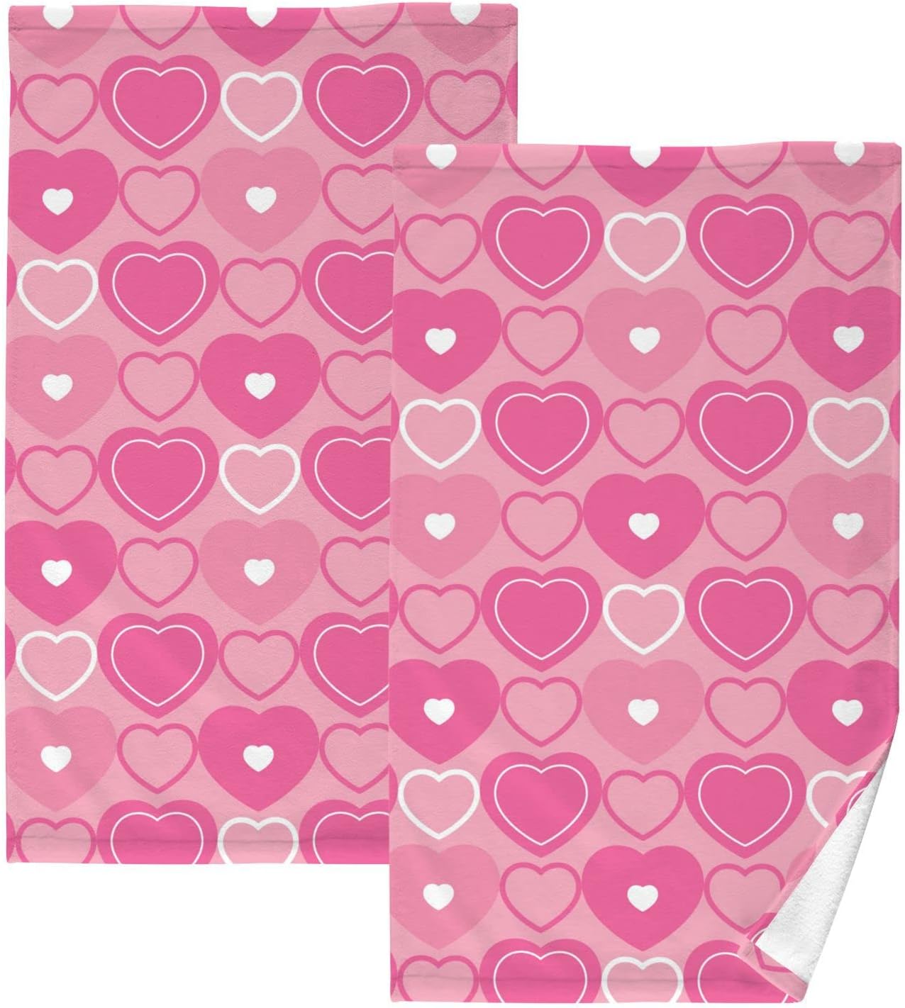 GZHJMY Valentine's Day Cotton Hand Towels, 2 Pack Absorbent Bath Towel ...