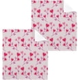 thumbnail image 1 of GZHJMY Valentine's Day Floral Heart Washcloths 2 Pack, Highly Absorbent Soft Cotton Baby Washcloths Fingertip Towels, 12 x 12 Inch, 1 of 7