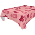 thumbnail image 1 of GZHJMY Valentine's Day Heart Bows Tablecloth, Rectangle Waterproof Washable Polyester Table Cover for Picnic Dinner Holiday Party Decor, 60 x 90 Inch, 1 of 7