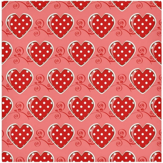 GZHJMY Valentine's Day Heart Cloth Napkins Set of 1, Reusable Washable Oversized Table Napkins for Family Wedding Dinner Party Home Decor, 20 Inch Decorative Washcloths