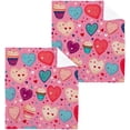 thumbnail image 1 of GZHJMY Valentine's Day Heart Cotton Washcloths Set of 4, 12"x12" Super Soft Absorbent Wash Cloths Bathroom Face Cloths Fingertip Towels for Gym Hotel and Spa, 1 of 7