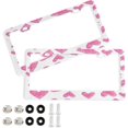 thumbnail image 1 of GZHJMY Valentine's Day Heart License Plate Frames, License Plate Covers, 2 Packs Universal Aluminum Tag Frame with 2 Holes & Screw Caps for Front and Rear Car Tags, Elliptical Hole Decorative, 1 of 7
