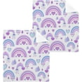 thumbnail image 1 of GZHJMY Valentine's Day Heart Rainbow Washcloths 6 Pack, Highly Absorbent Soft Cotton Baby Washcloths Fingertip Towels, 12 x 12 Inch, 1 of 7
