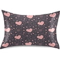 thumbnail image 1 of GZHJMY Valentine's Day Heart Satin Pillowcase, Soft Breathable Silk Pillow Case with Envelope Closure for Hair and Skin, Queen Size 30 x 20 Inch Home Decor, 1 of 7