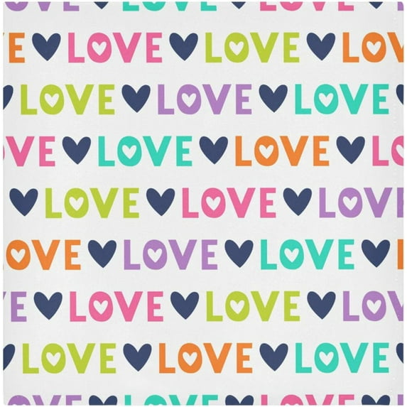 GZHJMY Valentine's Day Love Heart Cloth Napkins Set of 1, Reusable Washable Oversized Table Napkins for Family Wedding Dinner Party Home Decor, 20 Inch Decorative Washcloths