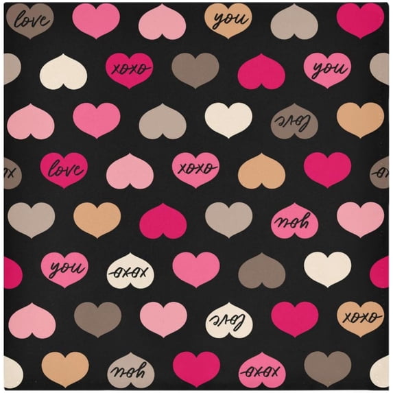 GZHJMY Valentine's Day Love Heart Cloth Napkins Set of 1, Reusable Washable Oversized Table Napkins for Family Wedding Dinner Party Home Decor, 20 Inch Decorative Washcloths