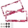 thumbnail image 1 of GZHJMY Valentine's Day Love Heart License Plate Frames 2pcs, Waterproof Aluminum Alloy Front Rear Tag Car License Plate Cover with Screw Cap Set for US Vehicles, 12 x 6 Inch, 1 of 7