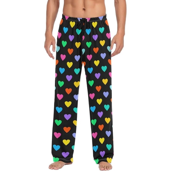 GZHJMY Valentine's Day Pajama Pants for Men, Lounge Pants Lightweight Men Pajama Bottoms with Drawstring Pockets, Christmas New Year Birthday Gifts, Large