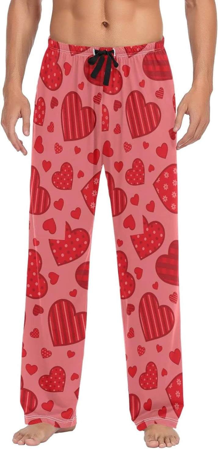 GZHJMY Valentine s Day Pajama Pants for Men Lounge Pants Lightweight Men Pajama Bottoms with Drawstring Pockets Christmas New Year Birthday Gifts Small Walmart
