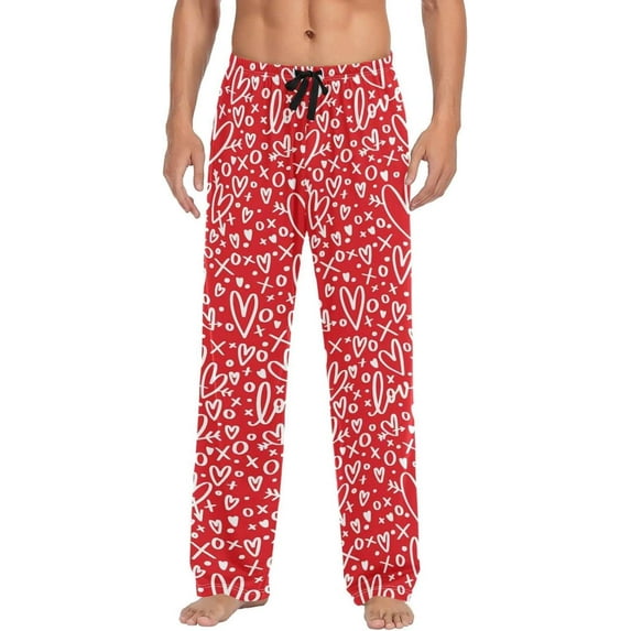 GZHJMY Valentine's Day Pajama Pants for Men, Lounge Pants Lightweight Men Pajama Bottoms with Drawstring Pockets, Christmas New Year Birthday Gifts, Large