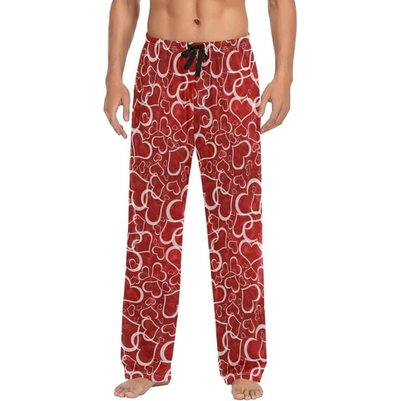 GZHJMY Valentine's Day Pajama Pants for Men, Lounge Pants Lightweight Men Pajama Bottoms with Drawstring Pockets, Christmas New Year Birthday Gifts, Small