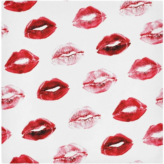 GZHJMY Valentine's Day Pink Red Kiss Lip Cloth Napkin Kitchen Dining Table Collection Festive Holiday Date Engagement Wedding Gift 4 Pack 20" × 20"