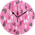 thumbnail image 1 of GZHJMY Valentine's Day Star Wall Clock, Silent Non Ticking Battery Operated Round PVC Clock for Kitchen Office School Home Decorative, 1 of 7
