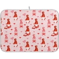 thumbnail image 1 of GZHJMY Valentines Day Dish Drying Mat Gnome Present Heart Balloon Coffee Maker Mat Microfiber Absorbent Bar Protector Housewarming Gift 18" × 24", 1 of 6