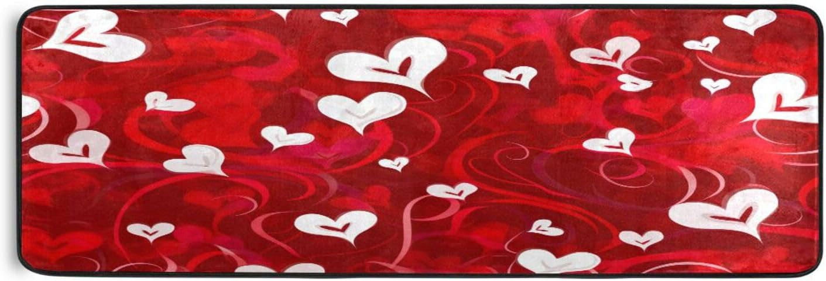 GZHJMY Valentines Day Hearts Area Rug - 2' x 6' Washable Runner Rugs ...