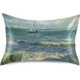 thumbnail image 1 of GZHJMY Van Gogh Sailboat Satin Pillowcase for Hair and Skin Silk Pillowcase, Queen Size(20x30 inches) - Slip Cooling Satin Pillow Covers with Envelope Closure, 1 of 7