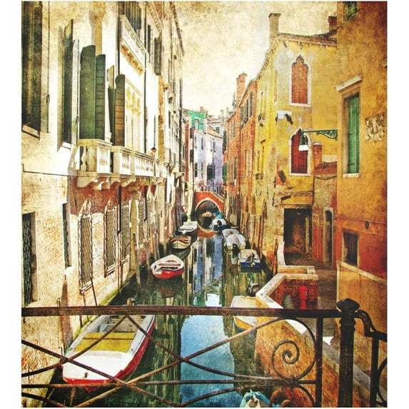 GZHJMY Venice Artwork Painting Style European Italy Dishwasher Magnet Cover Stickerative Refrigerator Magnet Panel Decal Cover for Home Kitchen Appliance Home Decor