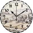 thumbnail image 1 of GZHJMY Village on The Hills Wall Clock, PVC Silent Non Ticking 10 Inch Battery Operated Wall Clocks, Easy to Read Clock for Home Kitchen Living Room Bathroom Office Decor, 1 of 6