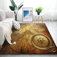 thumbnail image 1 of GZHJMY Vintage Compass World Map Artwork Area Rug Living Room Rugs - 5'3" x4 Abstract Large Soft Indoor Washable Rug Low Pile Carpet for Bedroom Dining Room Office Carpet Runner, 1 of 7