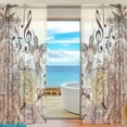 thumbnail image 1 of GZHJMY Vintage Flower Birds Music Symbols Sheer Curtains Window Voile Panels Drapes Tulle Curtains, Semi Sheer Curtains 78 Inches Long for Living Room Bedroom, Set of 2 Home Decor, 1 of 4