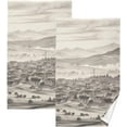 thumbnail image 1 of GZHJMY Vintage Mountain Painting Hand Towels Set of 2 Pack - 16 x 28 Inches Extra Absorbent Pure Washcloth Towels, Super Soft Hand Towel for Bathroom, Hotel, Kitchen, Gym, 1 of 7