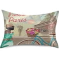 thumbnail image 1 of GZHJMY Vintage Paris Eiffeltower Girl Bike Pillowcase, 20 x 30 inch Soft Satin Pillow Case Cover Decorative for Bed - 1 Piece Home Decor, 1 of 7