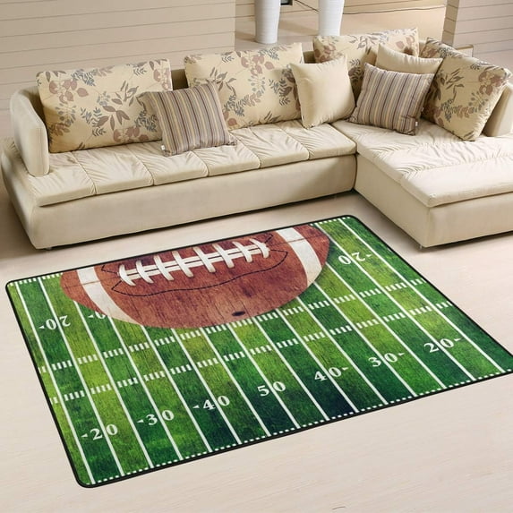 GZHJMY Vintage Retro Grunge American Football Field Area Rug 2x3 Soft Rugs Indoor, Nursery Rugs Non-Slip Rectangle Mat for Bedroom Dormitory Carpet Runner