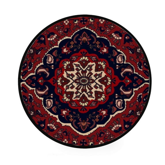 GZHJMY Vintage Style 36In Round Rugs for Living Room, Non-Slip Coral Velvet Long Runner Rugs, Washable Water Absorbent Mat Carpet for Bedroom Kitchen Kids Room