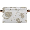 thumbnail image 1 of GZHJMY Vintage Stylized White Color Print Foldable Storage Bin Bedroom/Office Rectangular Canvas Basket 14.2"x10.2", 1 PCS Cube Organizer Boxes with Handles for Books/Clothes/Toys, 1 of 7