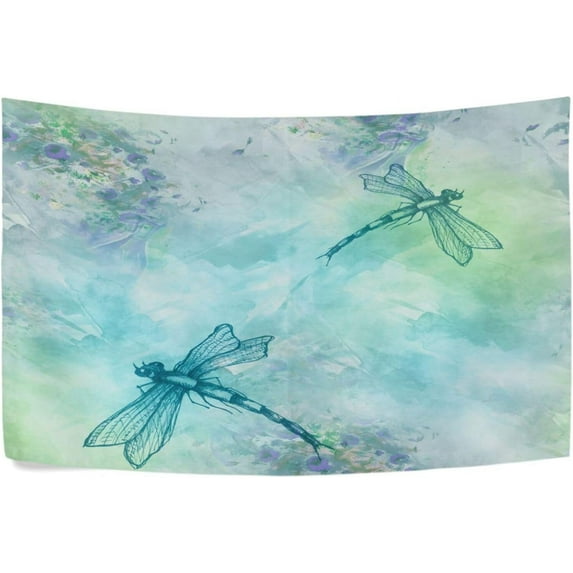 GZHJMY Vintage Watercolor Dragonfly Tapestry Aesthetic Tapestries for Bedroom Multi Color 90" x 60" Inches Gift Decor