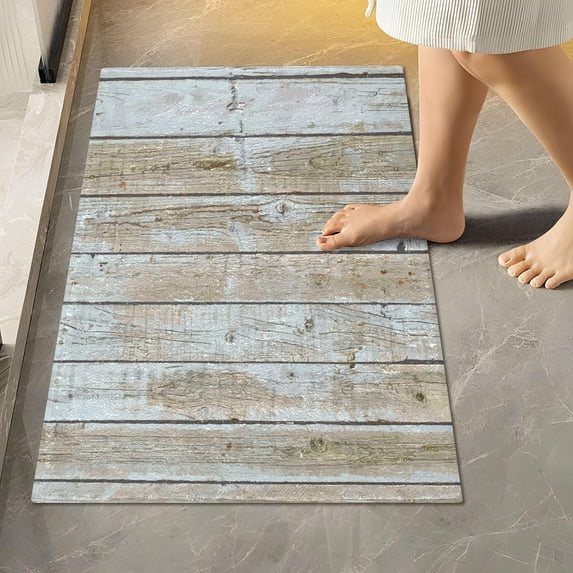 GZHJMY Vintage Wood Grain Bathroom Rug 24"×16",Non-Slip High Absorbent Bath Mat Rug Machine Washable Bahtub Mats
