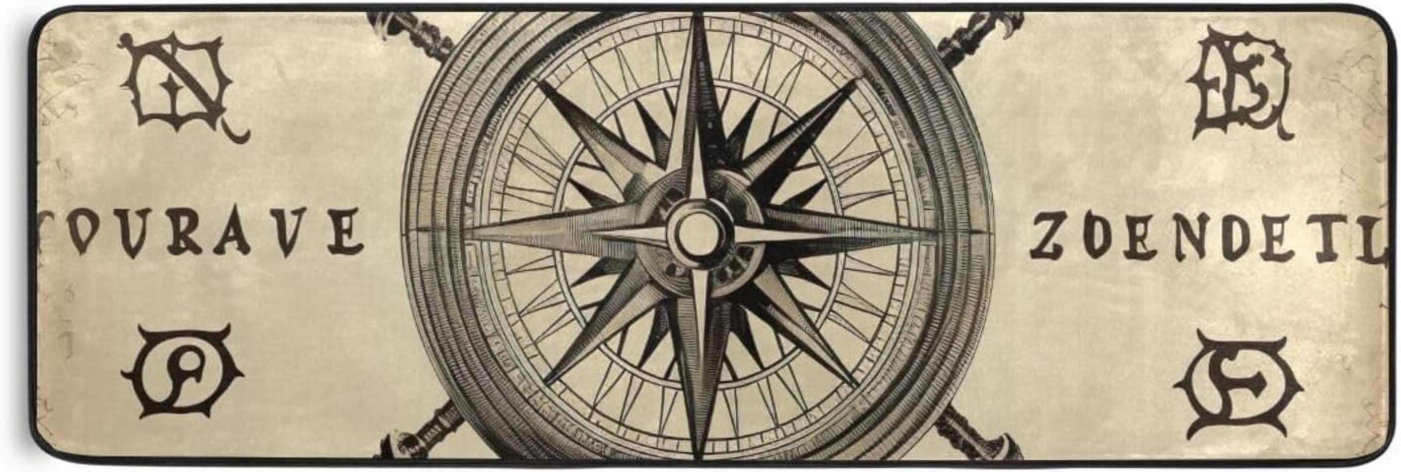 GZHJMY Vintage World Map Area Rug 2' x 6' Washable Runner Rugs with