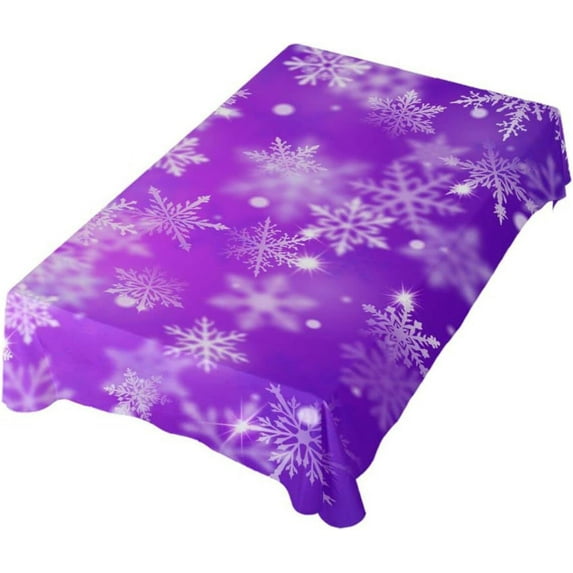 GZHJMY Violet Christmas Snowflake Outdoor Tablecloth 60x108In,Rectangle Table Cover Kitchen Dinner for Outdoor and Indoor Party Holiday Hotel BBQ-Christmas573 Home Decor