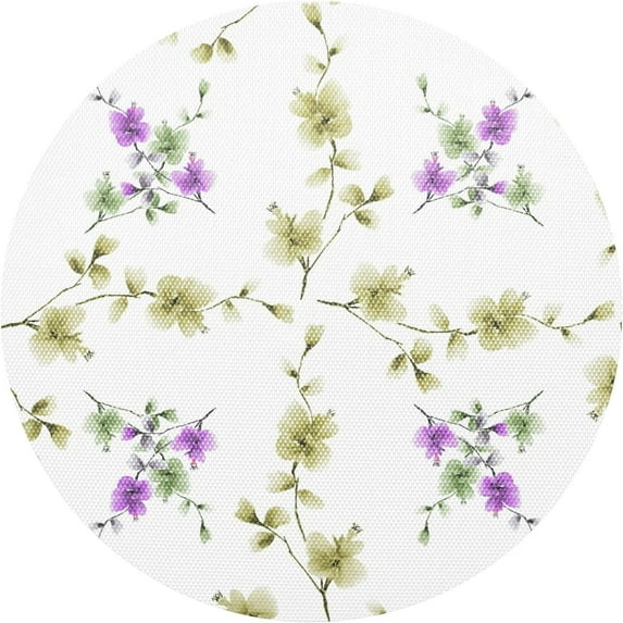 GZHJMY Violet Flowers Round Placemats for Dining Table Set of 6 Washable Table PVC Placemats Table Decoration Heat Insulation(8)