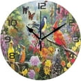 thumbnail image 1 of GZHJMY Wall Clock Colorful Bird 10 Inch Silent Non Ticking Quality Quartz Battery Operated Digital Round Easy to Read for Home Office Kitchen Decorative, 1 of 7